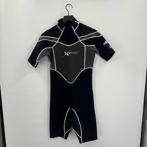 XPS Mens Shorty Wetsuit Medium 2mm Super Stretch Neoprene Black Gray
